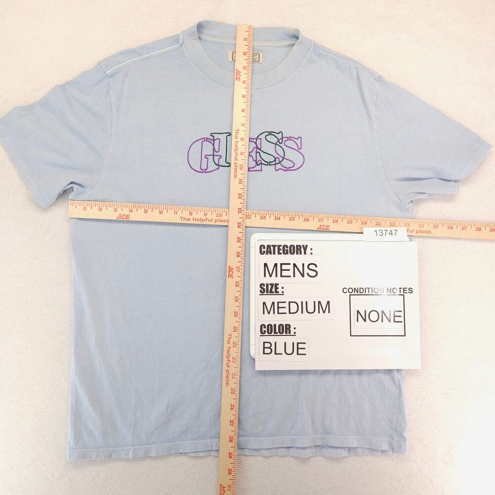 Guess Casual Graphic Short Sleeve Crew Neck T Shirt Mens Size Medium M Blue - Picture 5 of 10